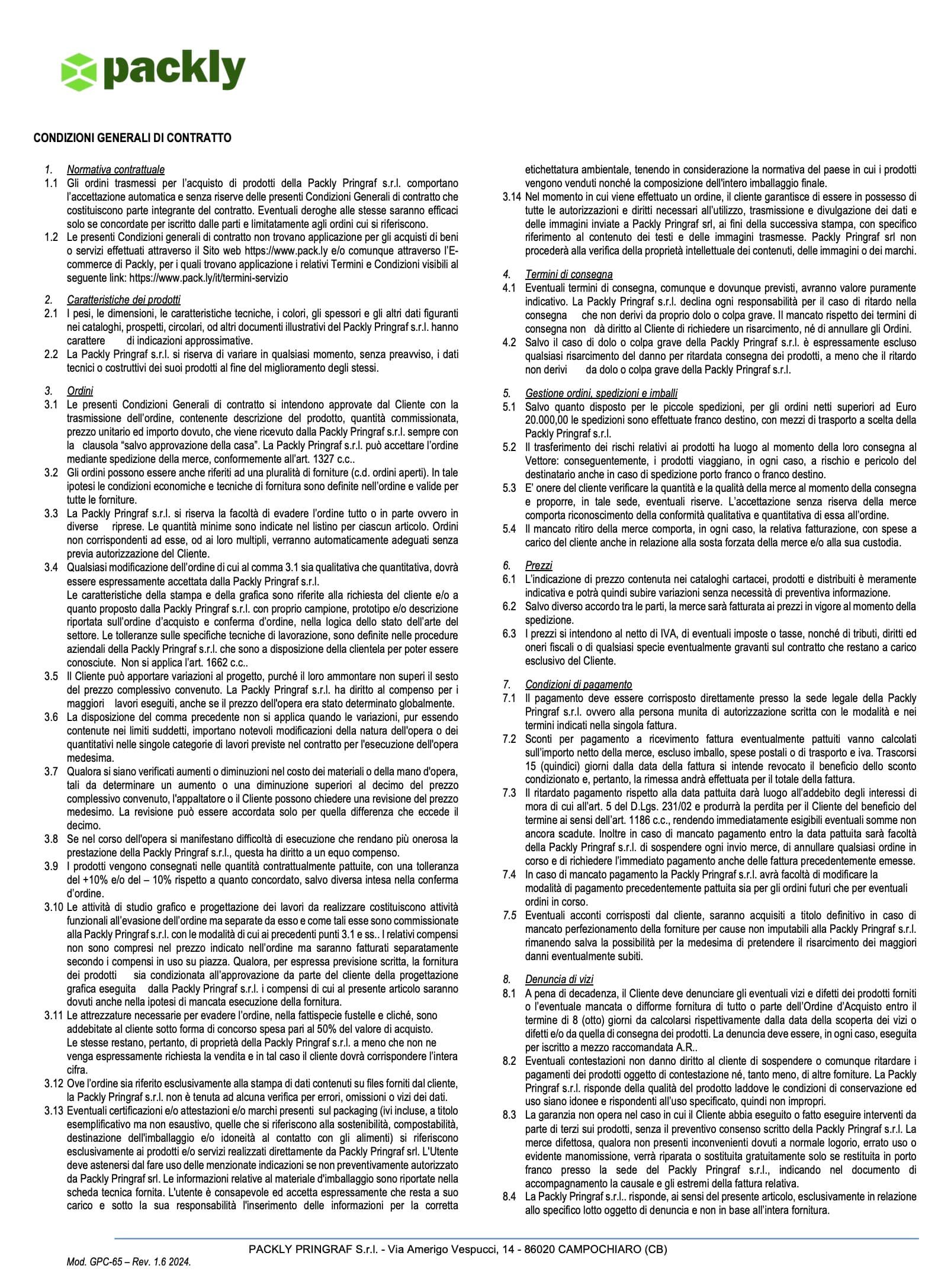 Termini e condizioni industrial