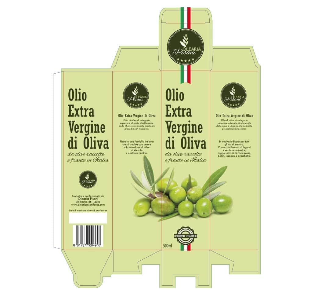 Tracciato fustella bottiglia olio