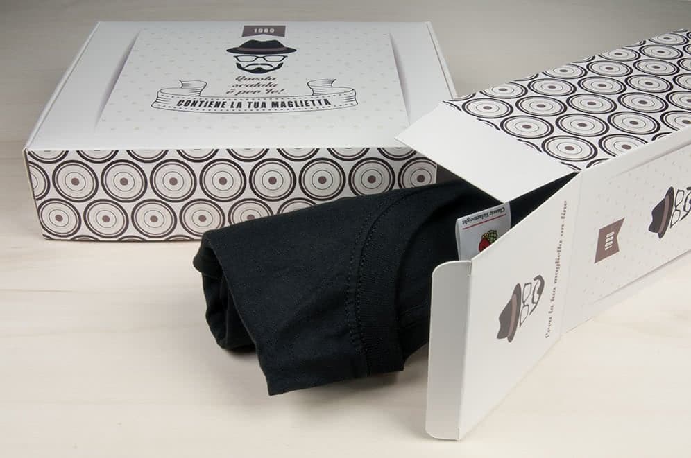 packaging con maglietta