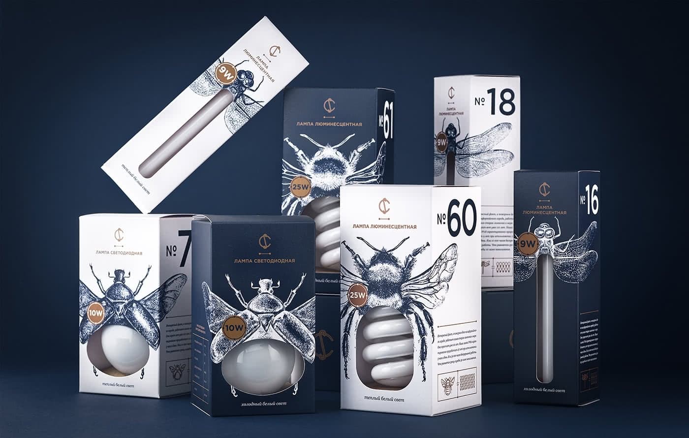 packaging design lampadine creative