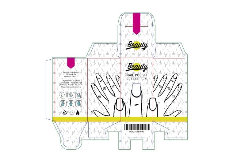 snap lock base box nail polish diecut template