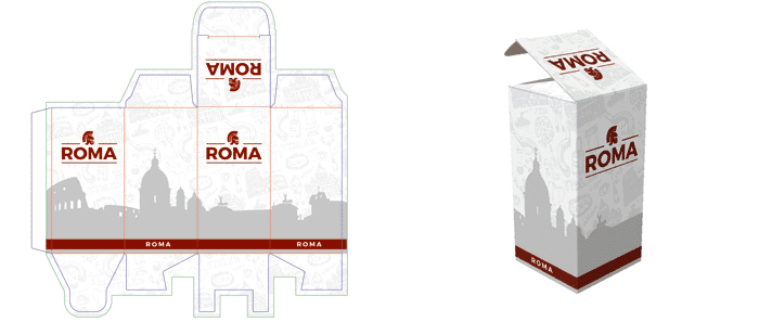 progettazione grafica del packaging coda di rondine