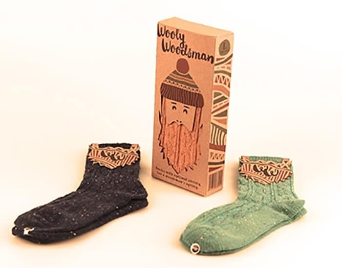 Hipster sock packaging