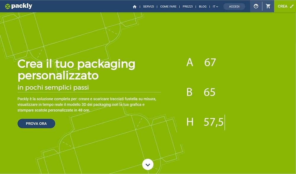 Home page Packly 2.0