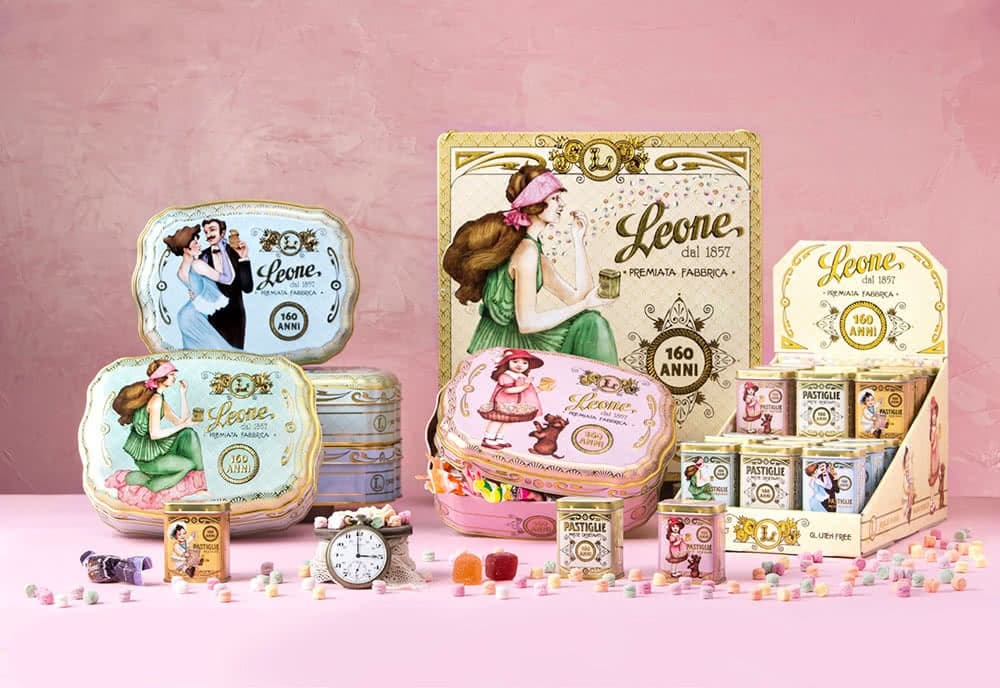 set packaging confezioni di pastiglie leone