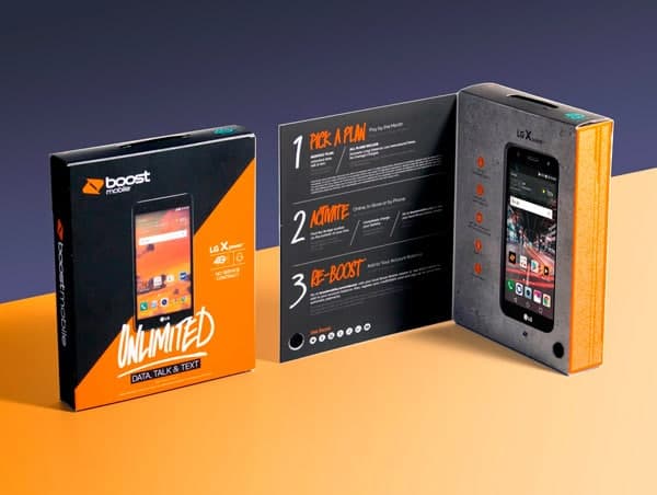 Packaging per telefono usa e getta Boost Mobile