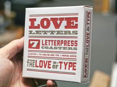 Coaster packaging for typography lovers