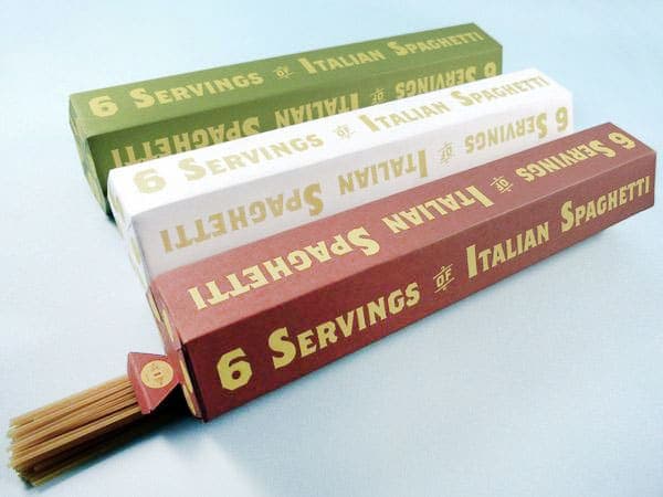 Italian design in spaghetti packaging