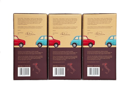 Boxes of Italian wine