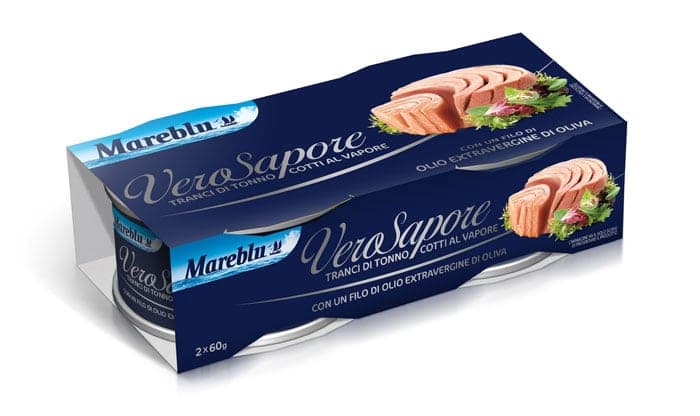 Fascetta in cartoncino blu per tonno