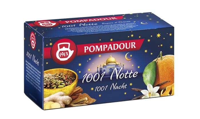 Packaging in blu per infusione calmante