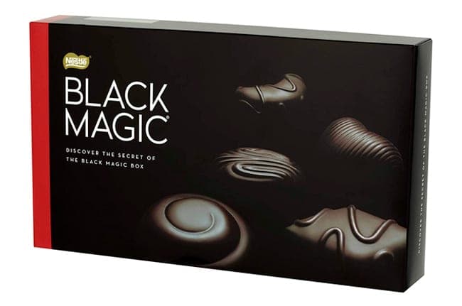 Scatola fondo e coperchio in nero per cioccolatini