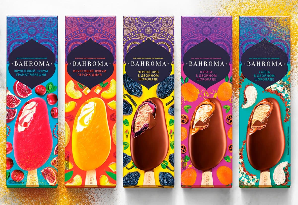 packaging gelato bahroma design stile orientale