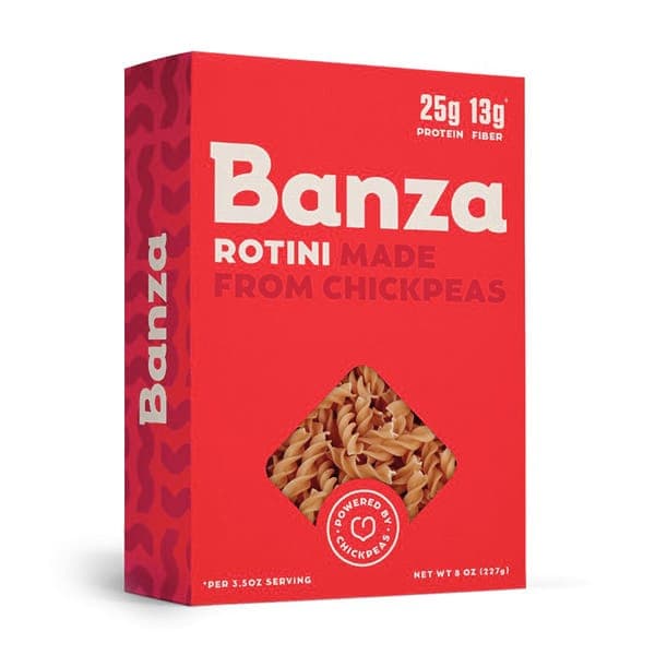 Packaging rosso scatola con finestra per pasta