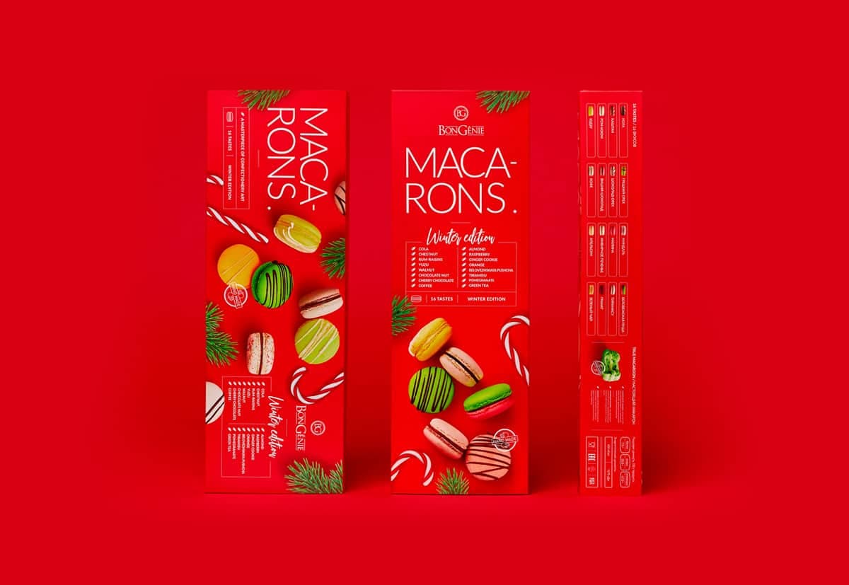 bon genie macarons packaging tema natale
