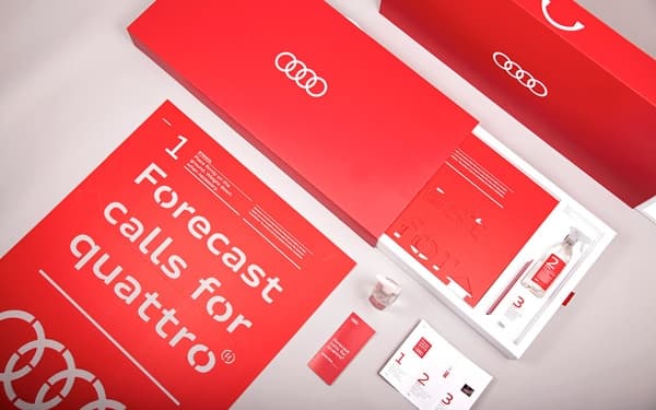 Kit packvertising Audi in scatola a fiammifero