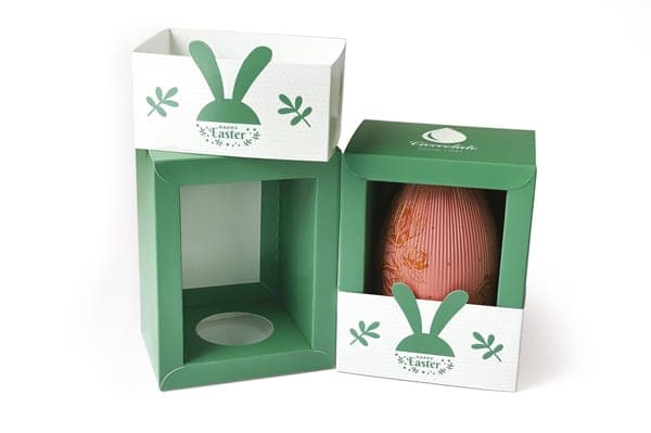 Componenti della scatola uovo di Pasqua e risultato finale