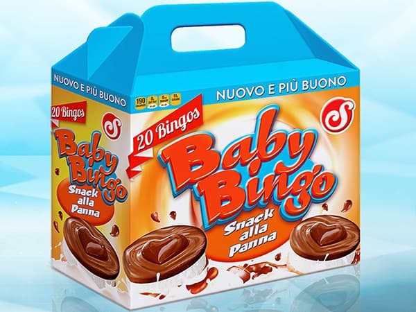 Top box with handle for cream snacks