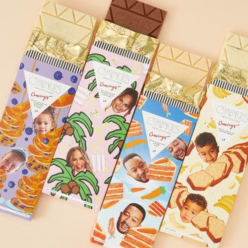 Packaging for testimonial chocolate bars with embellishments