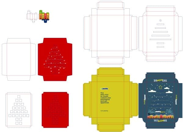 Dieline and artwork for Packly's advent calendar