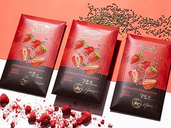 Golden foil embellished capacitive envelope for chocolate