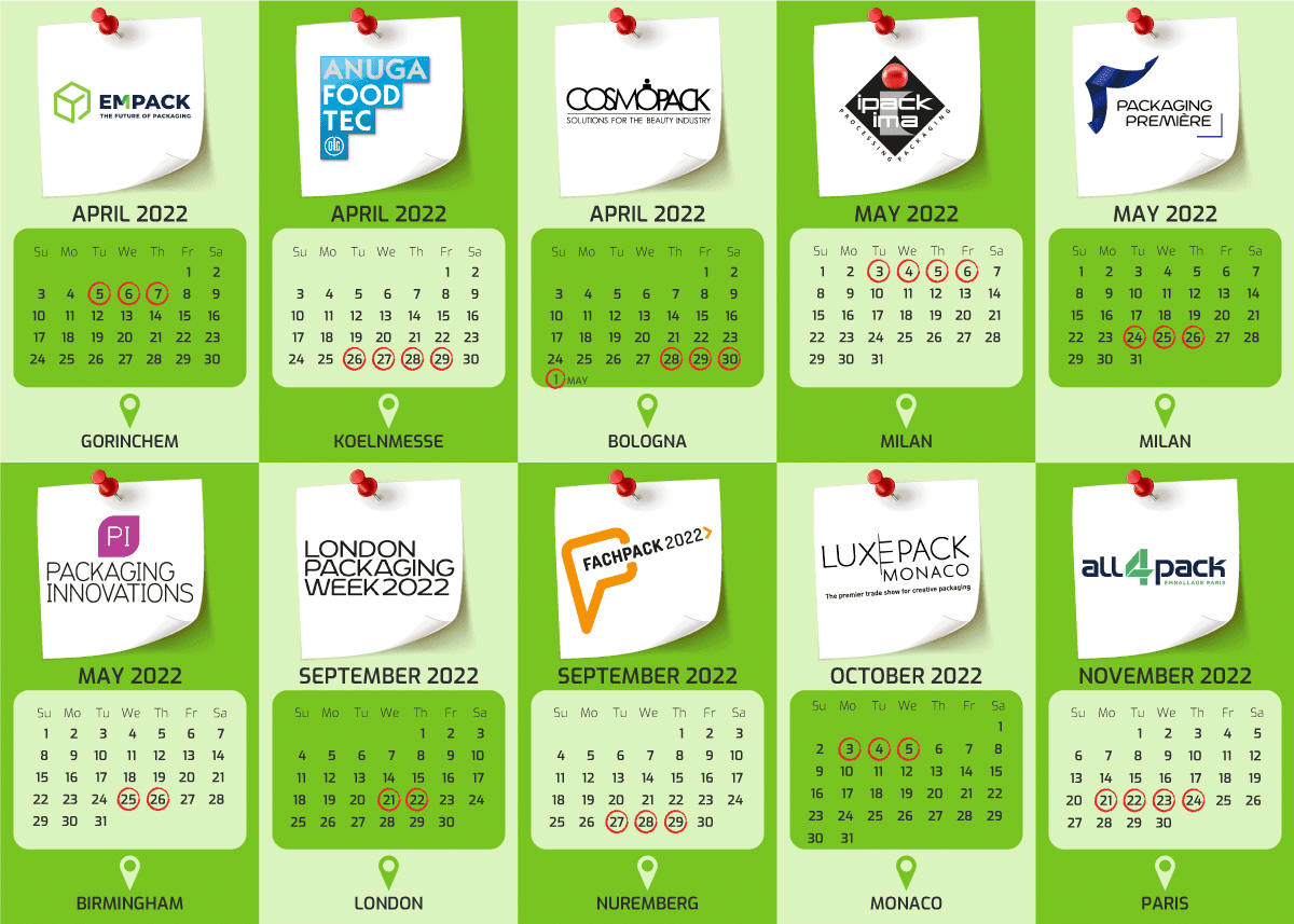 packaging fairs events calendar 2022