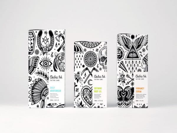 Packaging prodotti cura tatuaggi