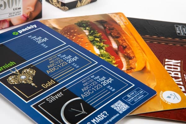 Packly sample kits: media and special finishings