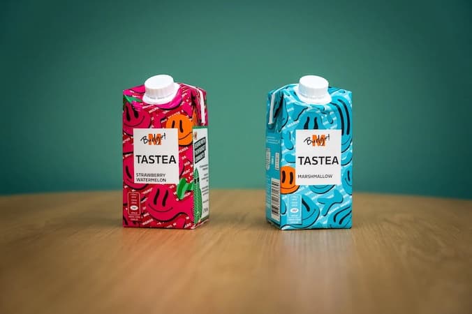 Packaging monocromatico con smiley votato dai consumatori