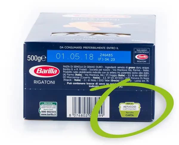 barilla boite fenetre indications recyclage