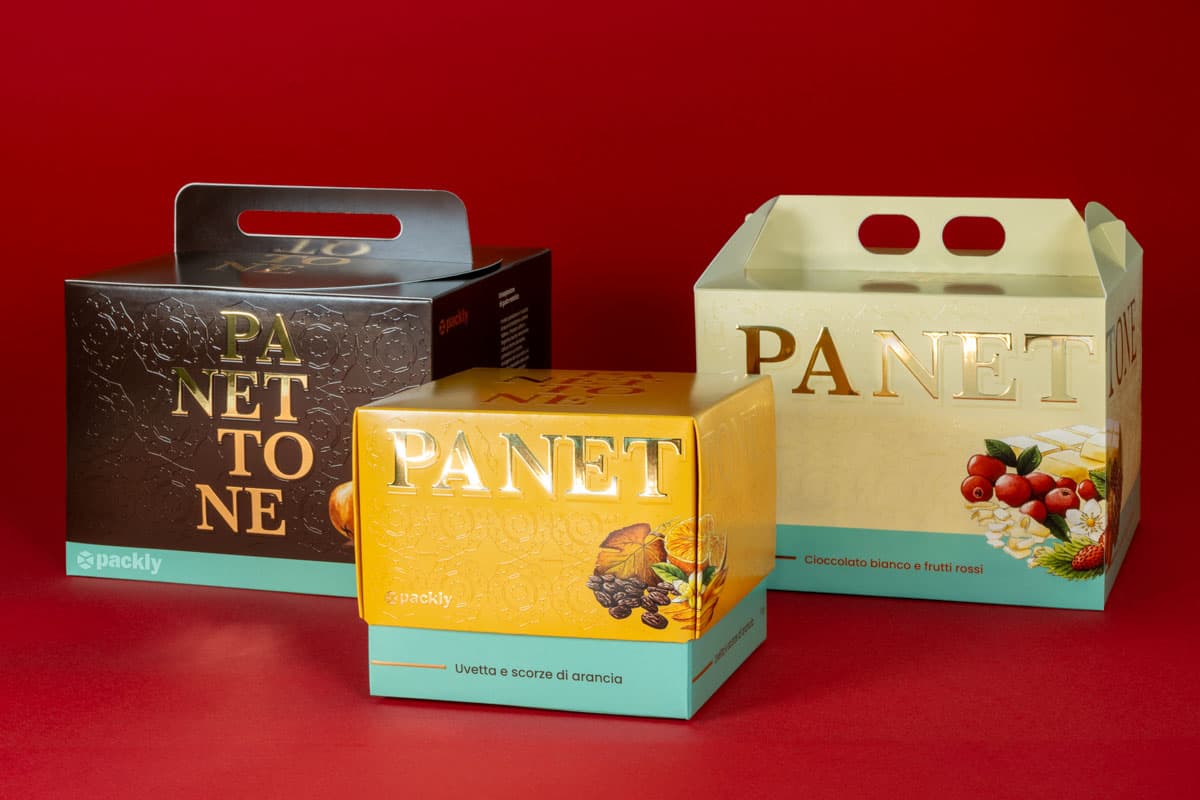 scatola panettone i tre modelli packly