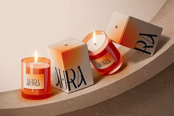 packaging candele pantone Peach Fuzz