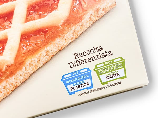 Esempio di etichettatura ambientale su scatola.