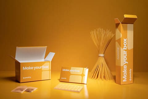 Gelbe Verpackung für Lebensmittel