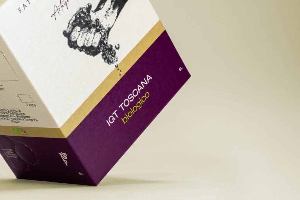 Fokus auf den Boden einer Bag-in-Box