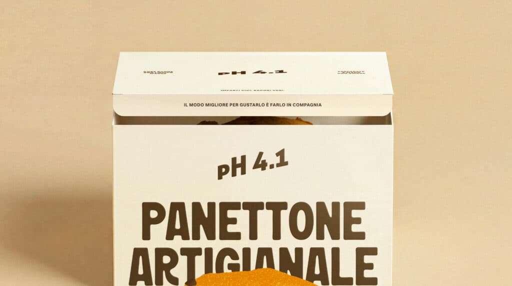 Dettaglio della scatola per panettone artigianale