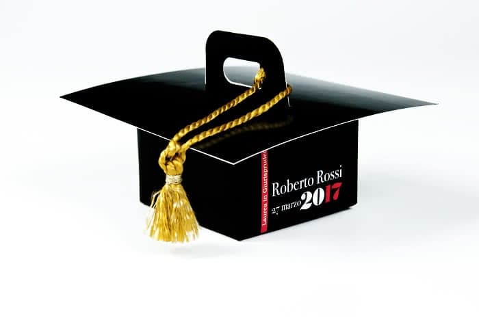 packaging per laurea personalizzato cappello