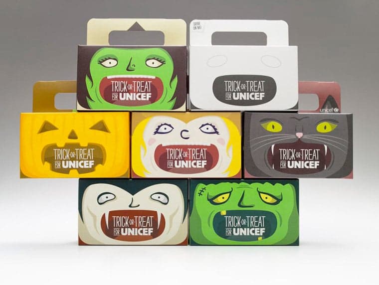 unicef packaging stagionali marketing halloween scatole