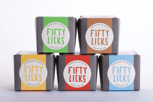 Fifty Licks ice cream boxes