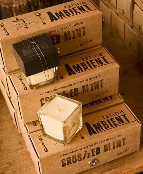 Tatine candle packaging
