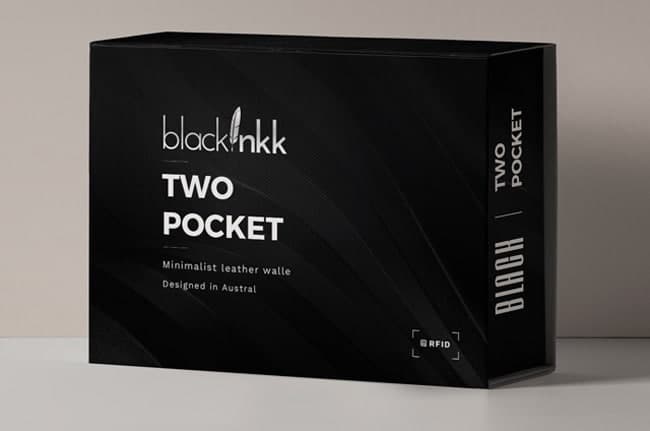 Scatola a fiammifero nera per pelletteria