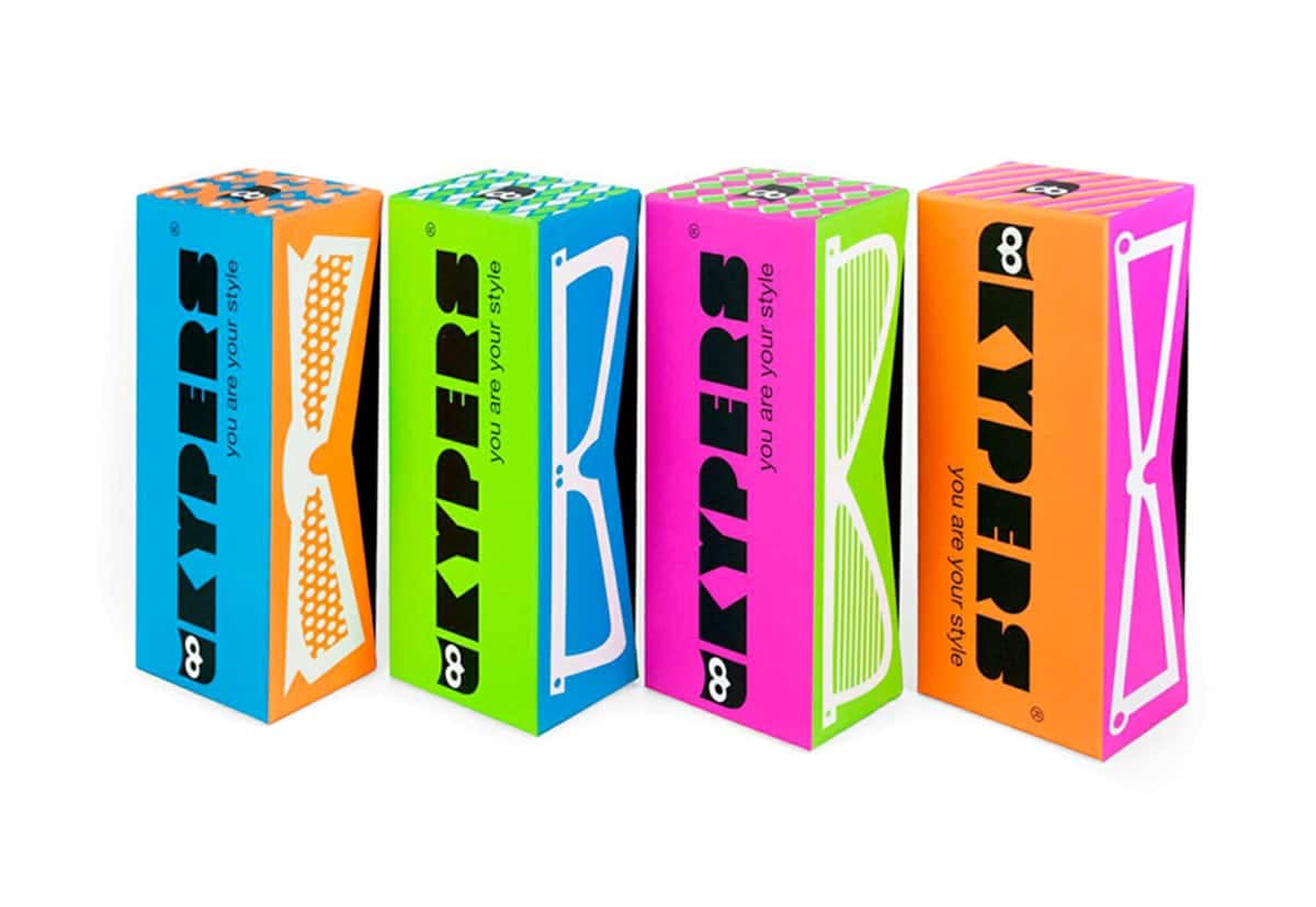 kypers occhiali da sole scatola astuccio stile fluo