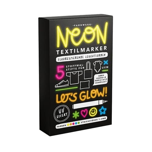 Scatola per pennarelli a tema fluo