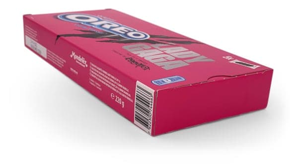 Seal end box for automated filling: Lady Gaga and Oreo for the Italian market