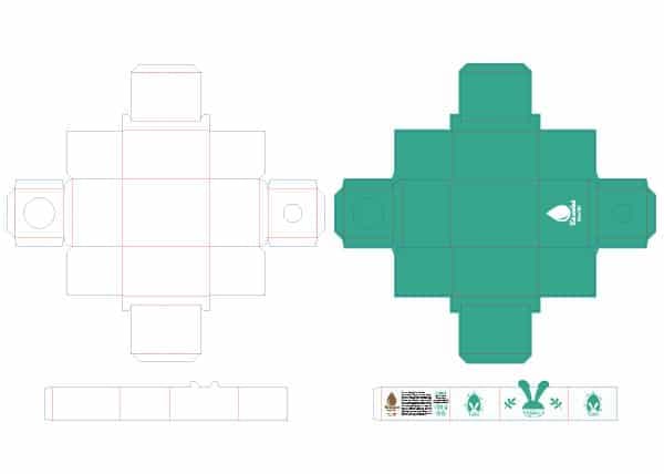 Dieline and artwork for the Easter egg packaging