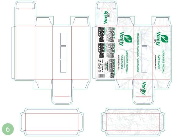 Tracciato fustella Astuccio Tris Maschere Viso