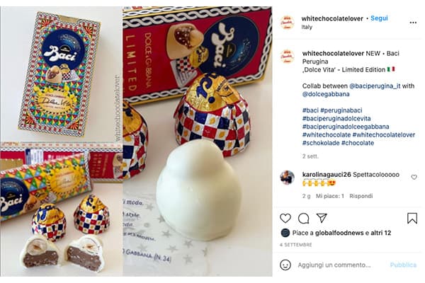 Presentazione social Baci Dolce e Gabbana per Perugina