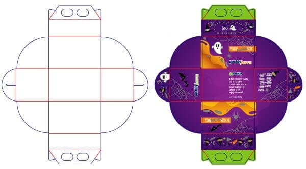 Tracciato fustella scatola per Halloween