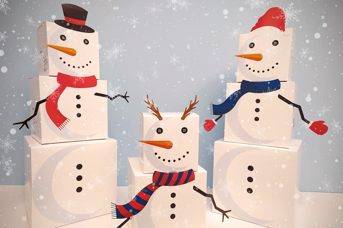packly inspire natale 2021 packaging pupazzo di neve