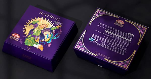 Very Peri rollover hinged lid box for saffron